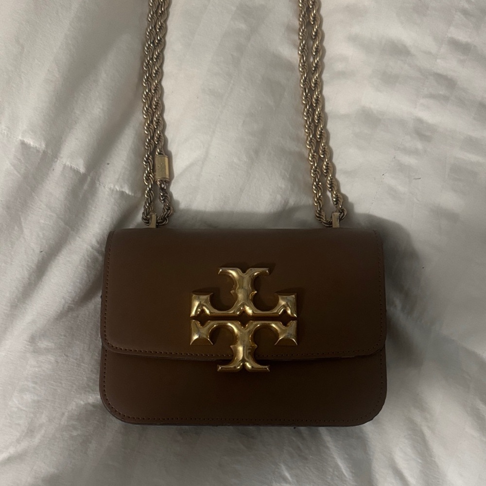 Tory Burch Tan Crossbody Bag with Gold Logo